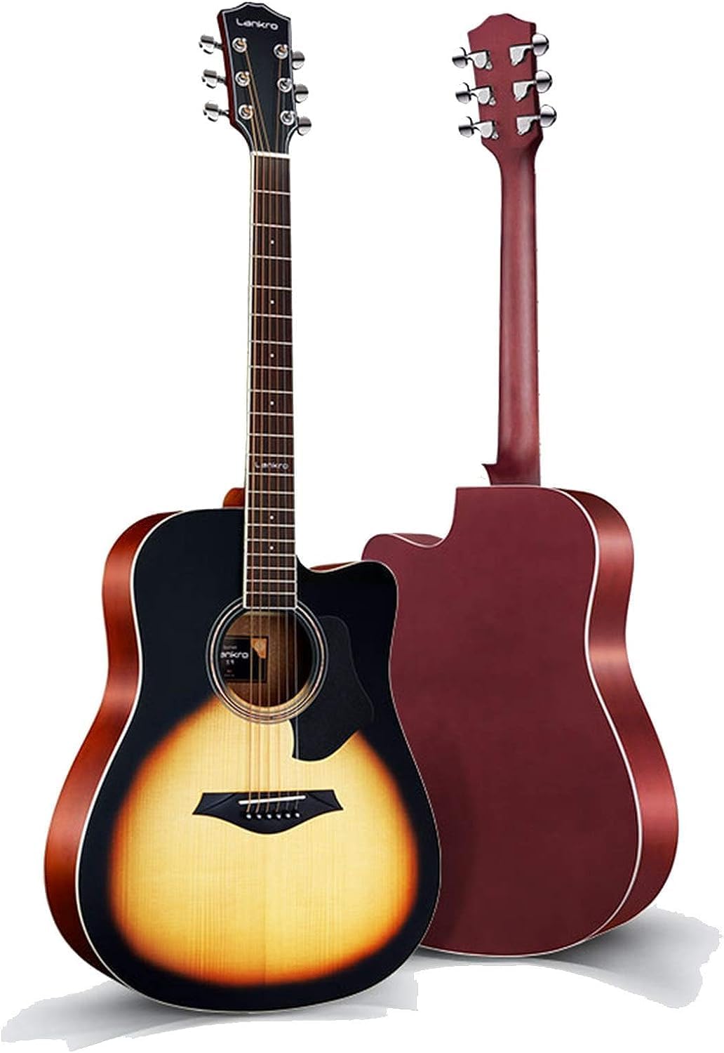 41in Acoustic Guitar, Getting Started for Novice Beginners Veneer Junior Guitar， for Male and Female Students Childrens (Size:41in,Color:#a)