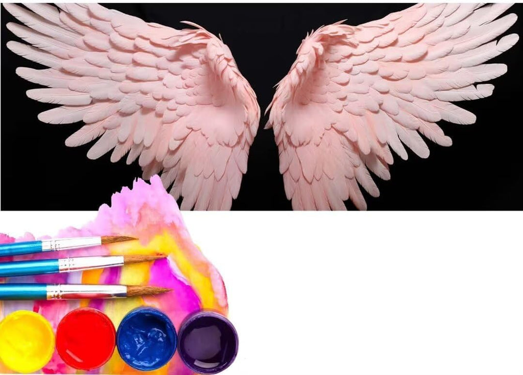 Wings Pink Paint by Numbers for Adults, DIY Paint by Number Canvas Acrylic Kit, Painting by Numbers for Beginner Kits, DIY Oil Painting Acrylic Paints for Gift Home Wall Decor (Without Frame) 90x180cm