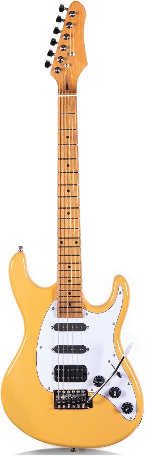Professional Electric Guitar Playing And Practice Instrument Suitable For Beginners Professional Electric Guitar(Vintage Yellow)