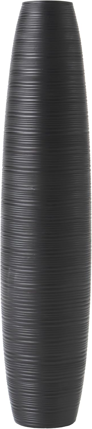 Leewadee Decorative Tall Floor Vase for Living Room Decor, 34 inches, Black, Resin