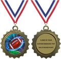 Express Medals 1 to 50 Packs Engraved Personalized Gold Football Medals Trophy Award with Neck Ribbon Medal Trophies Award Tournament Prize Gift Custom