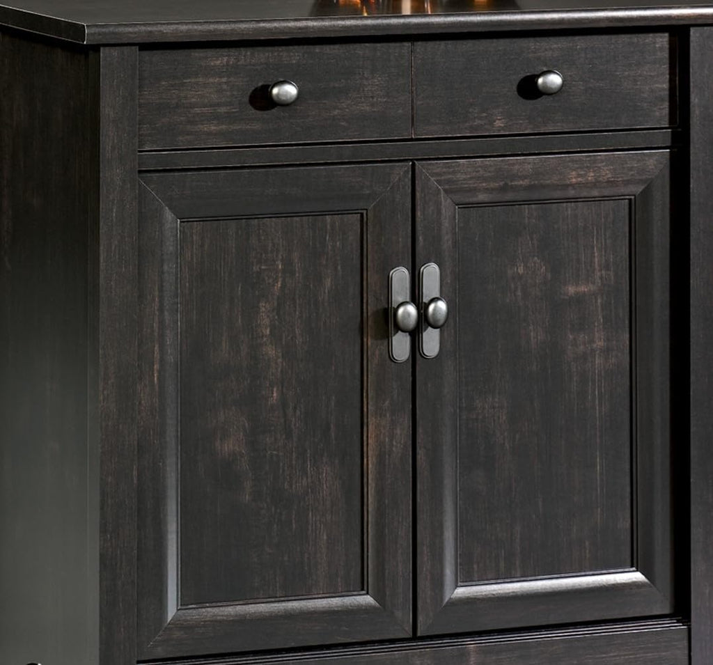 Sauder Edge Water Utility Stand, Versatile Storage Solution, Ideal Home Storage Cabinet - Estate Black Finish