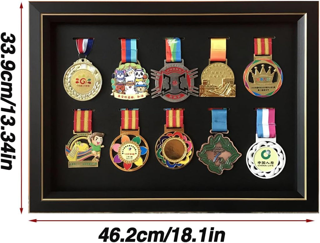 Medal Display Box 3D Photo Frame Marathon & More - Football, Gymnastics, All Sports Medal & Badge Stand (8x6in)