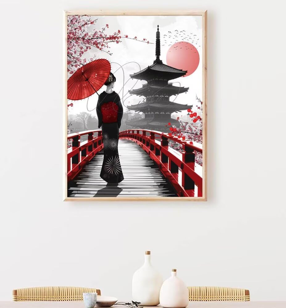 Paint by Numbers Kit for Beginner Beginners Woman Paintings Acrylic Easy Paint by Number Red Watercolor Adults' Canvas Art on Canvas 40x53 inch Model YEYUMEOZQ-H