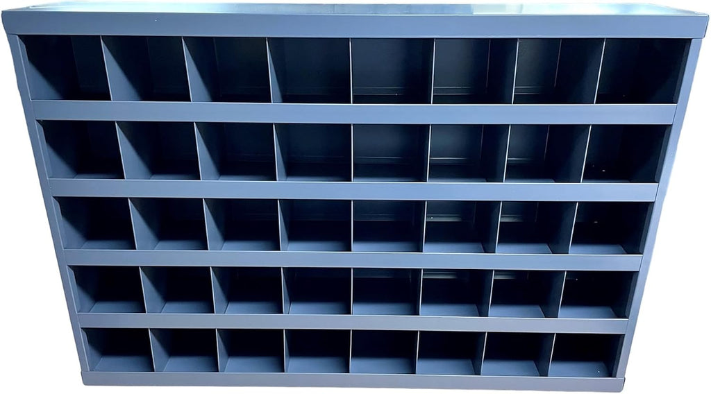 M&M Fasteners Cold Rolled Steel Powder Coated 40 Compartment Pigeon Hole Bin, Bolt Bin 33-3/4' L x 6-1/2' W x 22-1/4' H