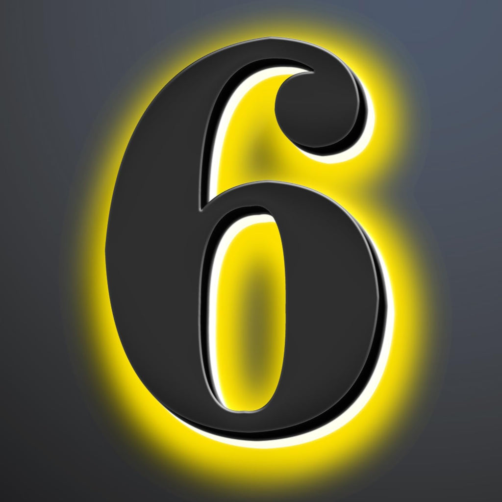 Backlit LED Illuminated House Numbers 20 Inch, Stainless Steel Hand-Polished For House Address Signs, Modern Light Up House Number, Metal Address Numbers With Lights,6