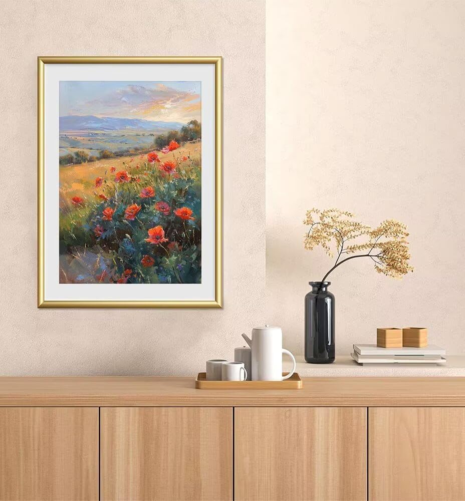 Paint by Numbers Kit for Beginner Flower Adult Paint by Number on Canvas Acrylic Painting Supplies Watercolor Oil Painting for Home Decor Gift Red40x53 inch Model YEYUMEOZG-7
