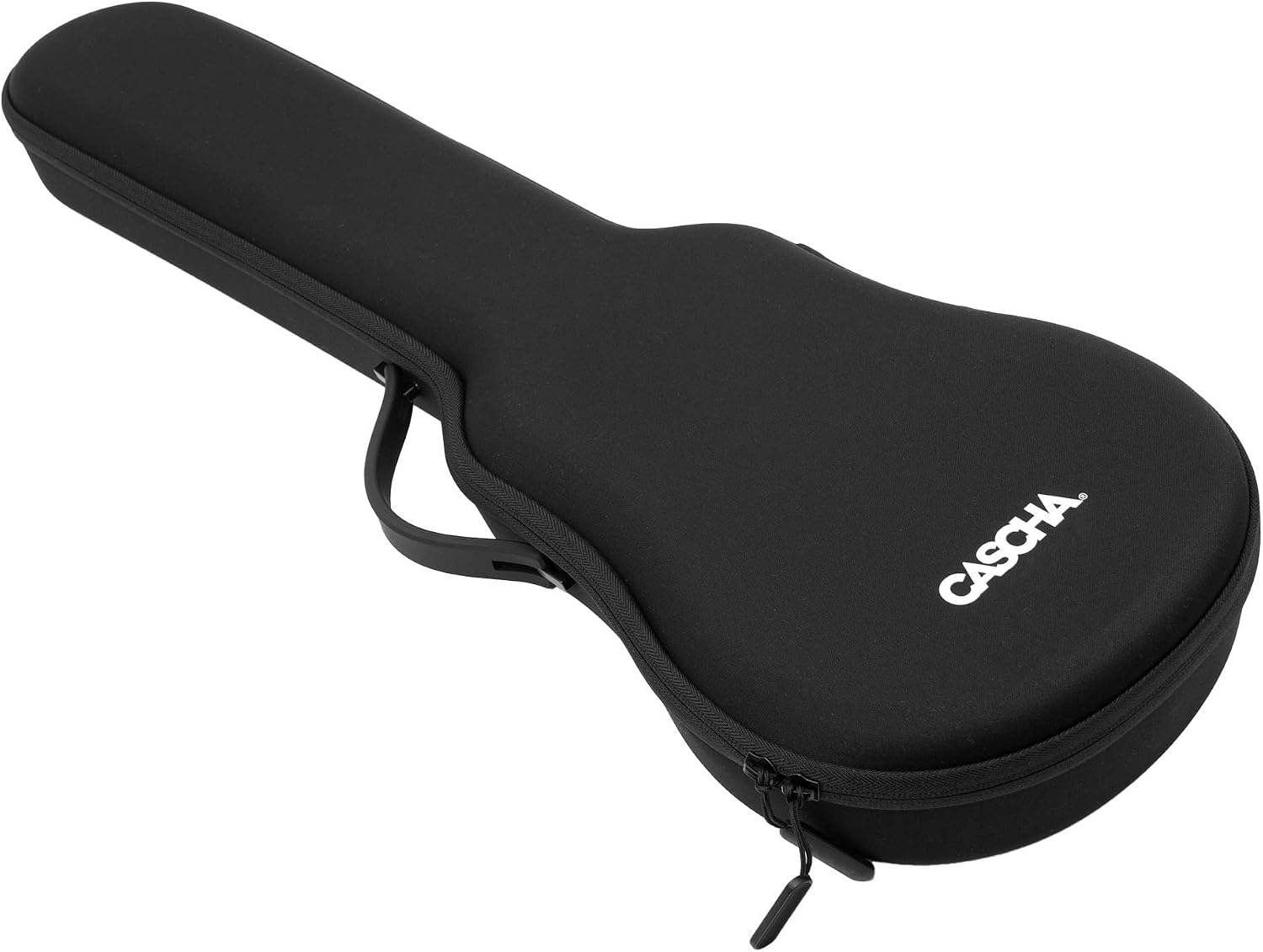 CASCHA Concert Ukulele Set Carbon Fibre I Carbon Ukulele Starter Kit with 3 Plectrums Bag I Ukulele Set Fluorcarbon Strings I Small Hawaii Guitar for Beginners Advanced I Black