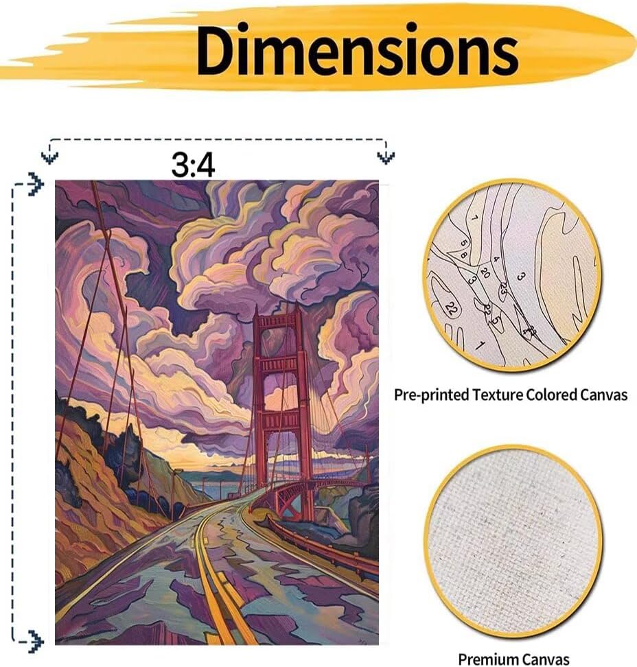 Paint by Numbers for Adults Landscape Paint by Numbers Kit on Canvas for Beginners Painting Set Craft Supplies 3 Paintbrushes and Acrylic Pink40x53 inch Model YEYUMEOZE-1