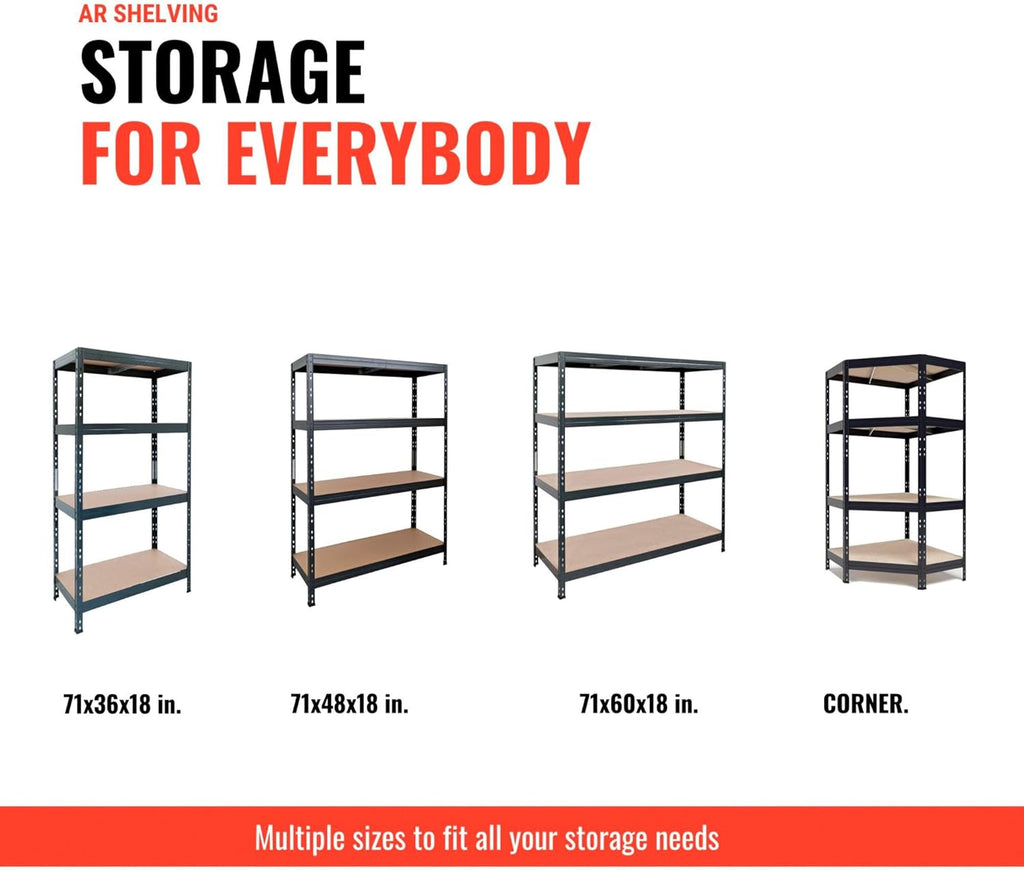 AR Shelving Garage Series Metal Corner Shelf, 24in., 500-Lb. Capacity per Level