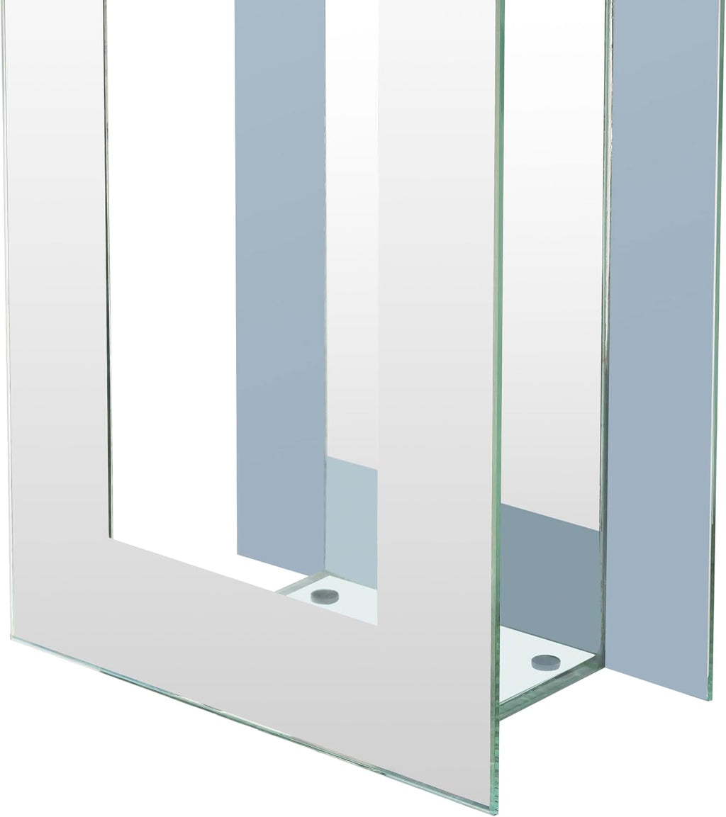 Large Floor Vase, 23.74' Tall Mirrored Vase Glass for Floor Silver Rectangular Decorative Vases Modern for Luxury Living Room Hallway Corner Decor