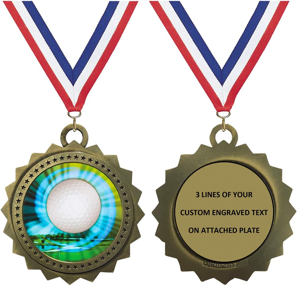1 to 50 Packs Golf Gold Medals Trophy Award with Free Custom Engraving D03-MY425