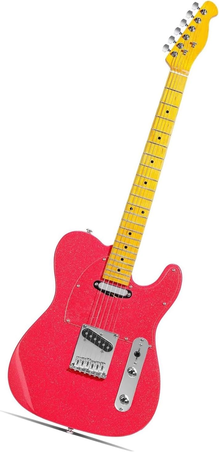 Suitable For Beginners And Adults To Play Electric Guitar Professional Electric Guitar(Pink)