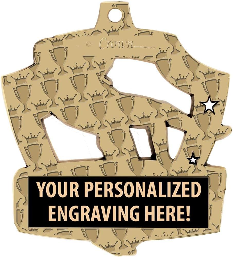 Custom Wrestling Medals, 2 1/4' Shieldz Wrestling Award Medals with Free Engraving