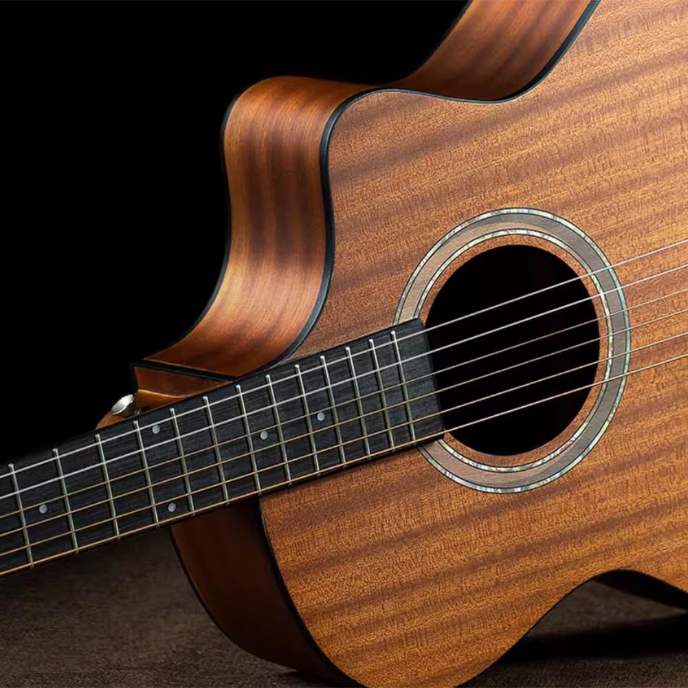 Wood Acoustic Guitar for Adults, Elementary Tutorial of Folk Guitar for Beginners, with Gig Bag, Tuner, Strings, Picks,Yellow,41in