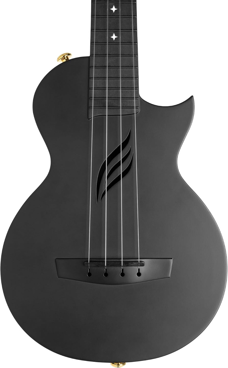CASCHA Concert Ukulele Set Carbon Fibre I Carbon Ukulele Starter Kit with 3 Plectrums Bag I Ukulele Set Fluorcarbon Strings I Small Hawaii Guitar for Beginners Advanced I Black