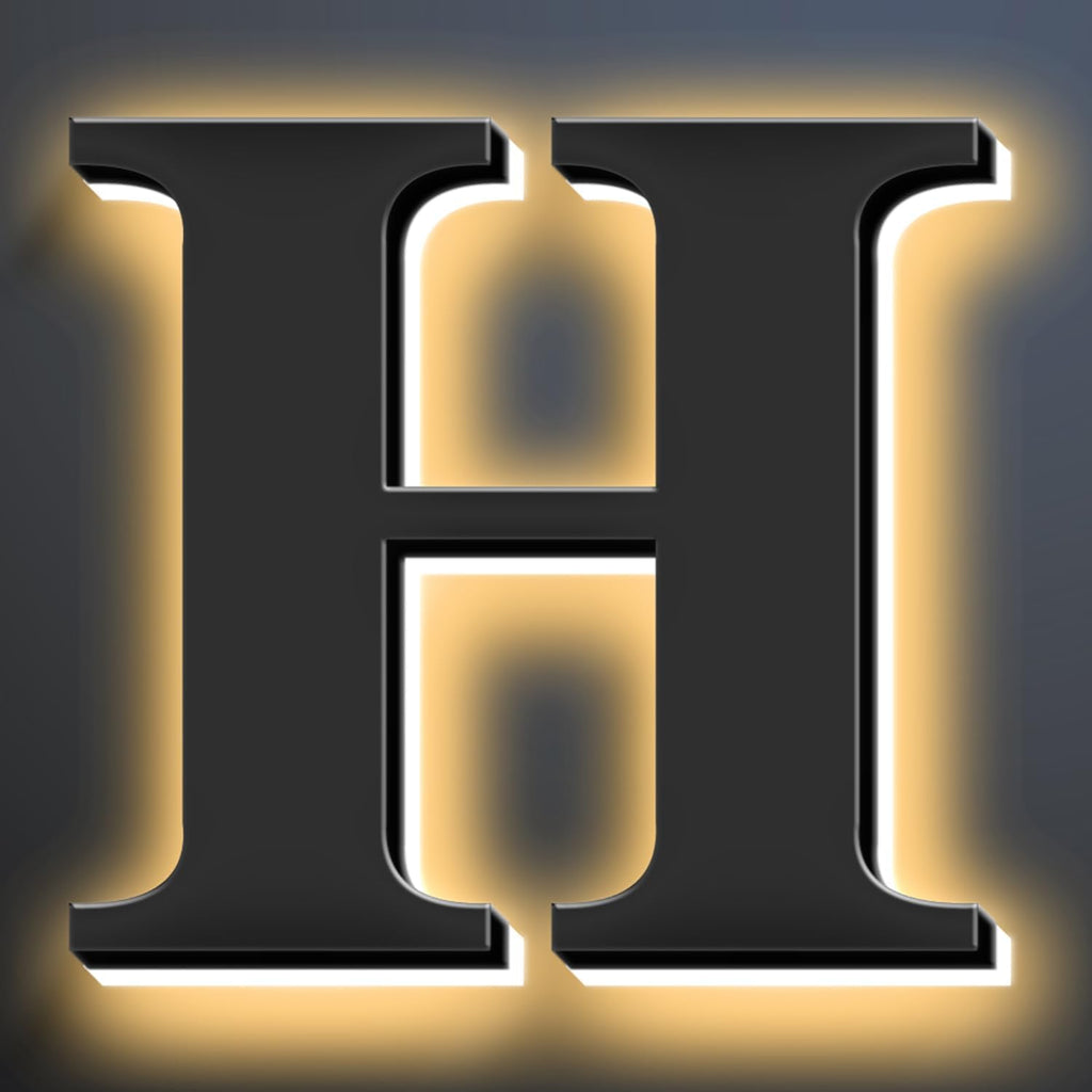Backlit Illuminated LED House Numbers Upgrade Your Address Signs 16 Inch, Large Modern Light Up Address Numbers Signs, Stainlesss Steels Home Address Signs,H