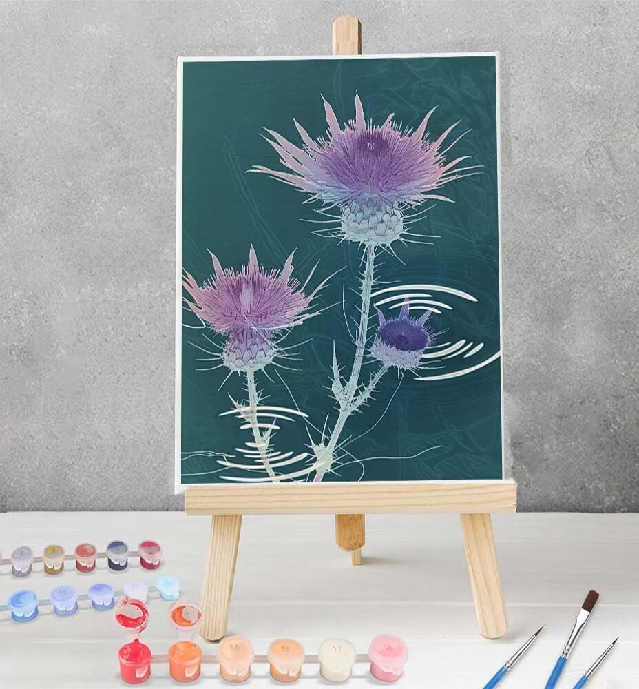 YEYUMEUS Paint by Numbers Kit for Beginner Flower Canvas Art Adult Paint by Number on Canvas Pink DIY Oil Painting for Adults Acrylic Simple for Home Wall Decor 40x53 inch Model 6-7