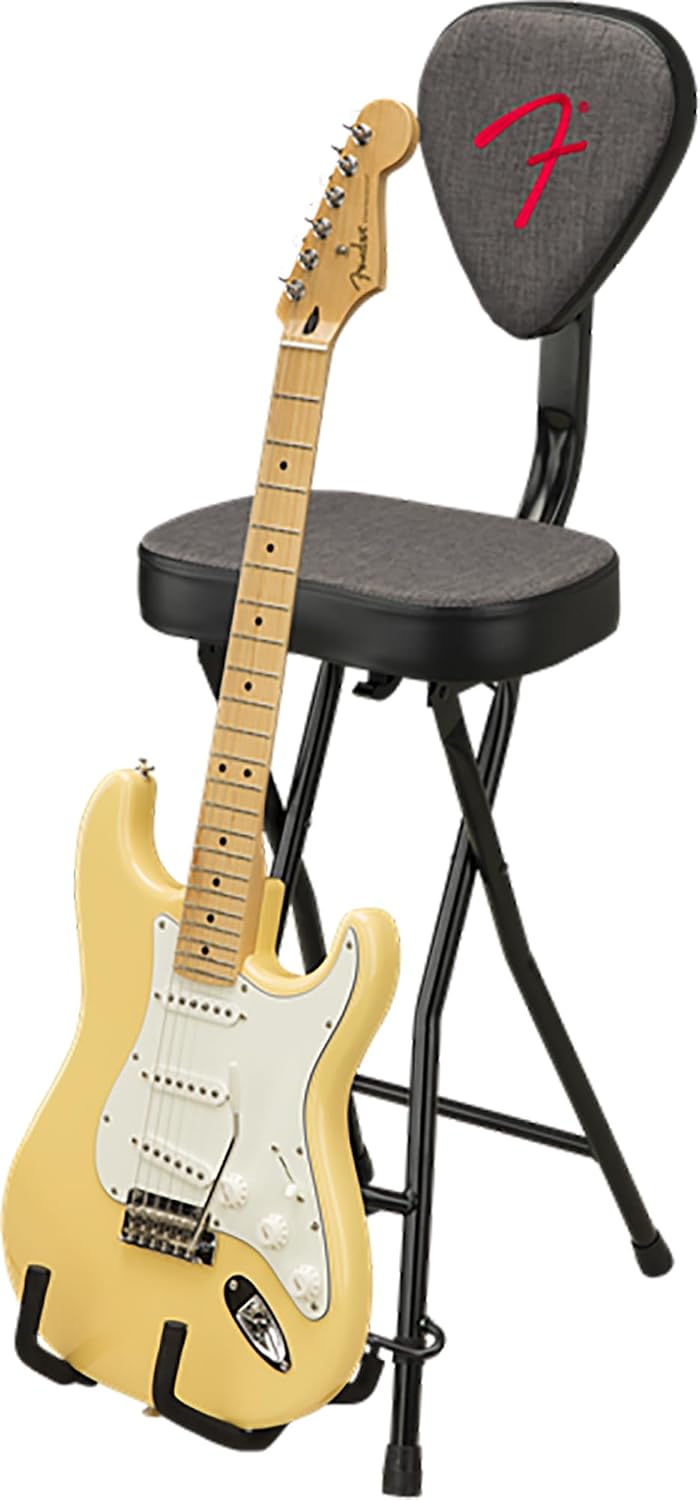 Fender 351 Studio Seat/Guitar Stand Combination Bundle with Guitar Strap and Austin Bazaar Exclusive 24-Pack Picks