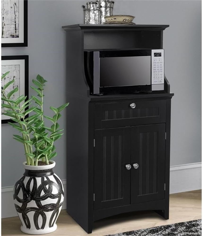 American Furniture Classics OS Home and Office Coffee Maker Utility Cabinet in Black Kitchen Microwave cart