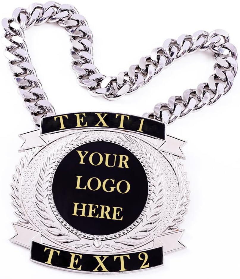 Fantasy Football Championship Chains Award, Champ Chains Award Winner Prize Trophy, 7-3/4″ x 7″ Large Champ Medal