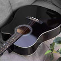 Acoustic Guitar Set, 41 Inch Gloss Spruce Panel Beginner Guitar, for Beginners Adult Teen with Gig Bag, Strap, Steel Strings,Black,41