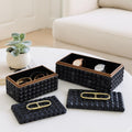 Decorative Jewelry Boxes for Home Decor – Elegant Keepsake and Storage Boxes with Lid – Studded Pattern Home Organizer for Living Room Decor, Bedroom, Office, or Shelf Set of 2 – 6' Gray & Gold