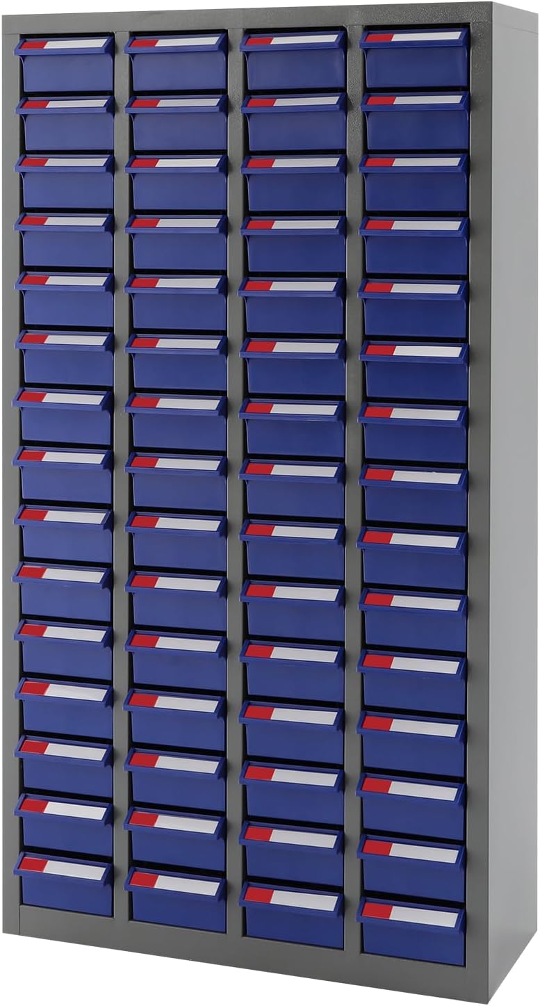 Bolt and Nut Tool Storage Cabinet,Parts Cabinet,Organization Shelves with ABS Material Drawer,Metal Organization Shelves for Garage, Store, Workshop (60 Drwaers Blue)