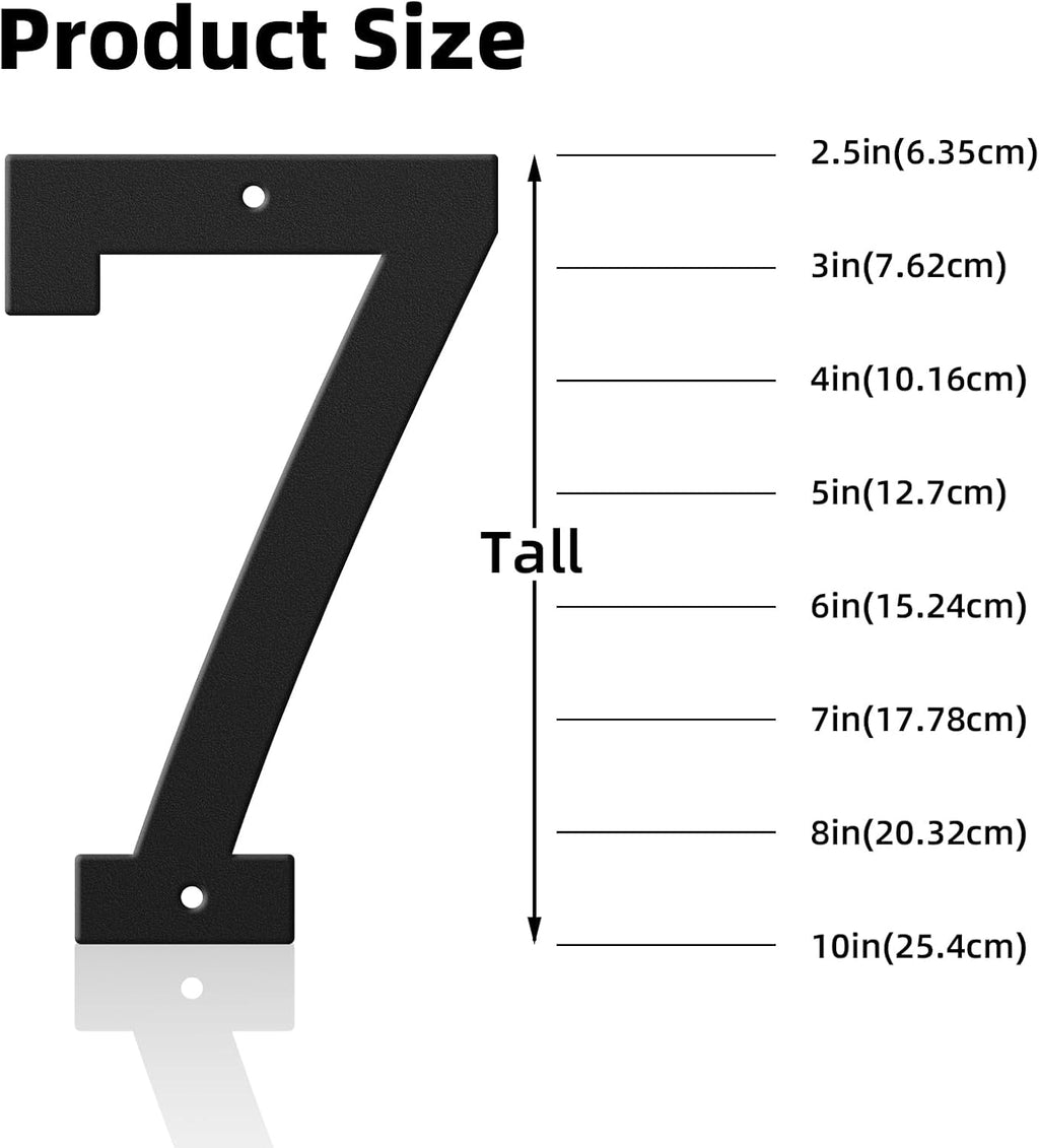 28' Metal House Numbers for Outside and Mailbox, Weatherproof Black Address Signs, Metal Letters Number Sign for Home Door Garden Office - Number 0