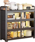 Kitchen Storage Rack with Doors, Corner Bakers Racks, Kitchen Shelving Unit Double Door Magnetic Design, for Kitchen, Dining Room(Medium)