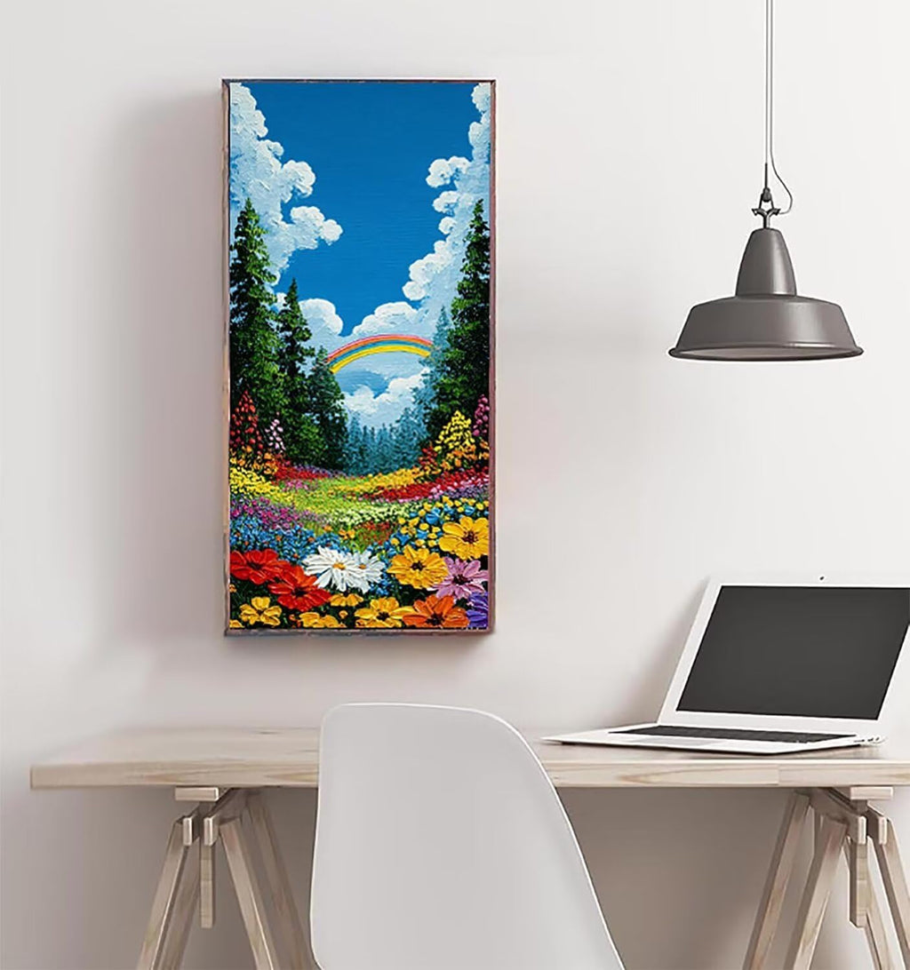 Flower Diamond Art Kits for Adults, Diamond Painting Landscape Gem Arts and Crafts for Adults Beginners, DIY 5D Square Full Drill Crystal Dots Embroidery Paintings, Home Wall Decor 40x80in xy4-v4