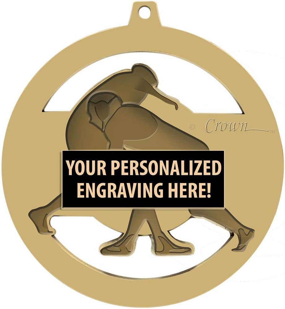 Crown Awards Wrestling Medals, 3' Massive Rimz Wrestling Award Medal with Custom Engraving Included Prime