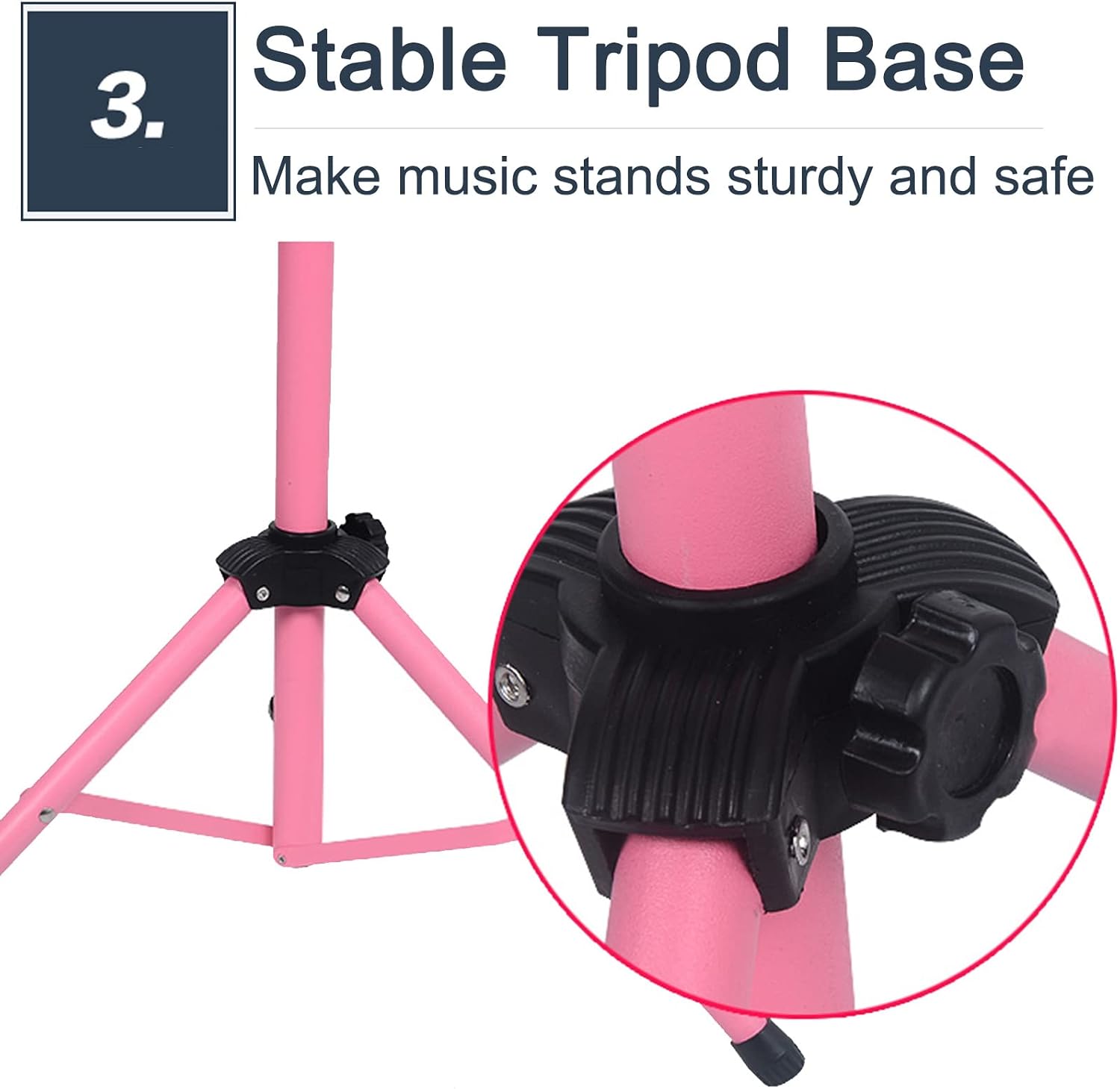 Pink Sheet Music Stand for Girls Playper Beginners, Foldable Portable Universal Orchestral Guitar Violin Sheet Music Holder, Concert Stage Travel
