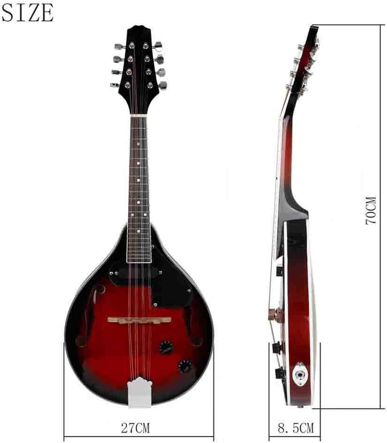 Musical Instrument Electric Mandolin Eight String Guitar Set Red And Bk Professional Beginner Mandolin String Instrument