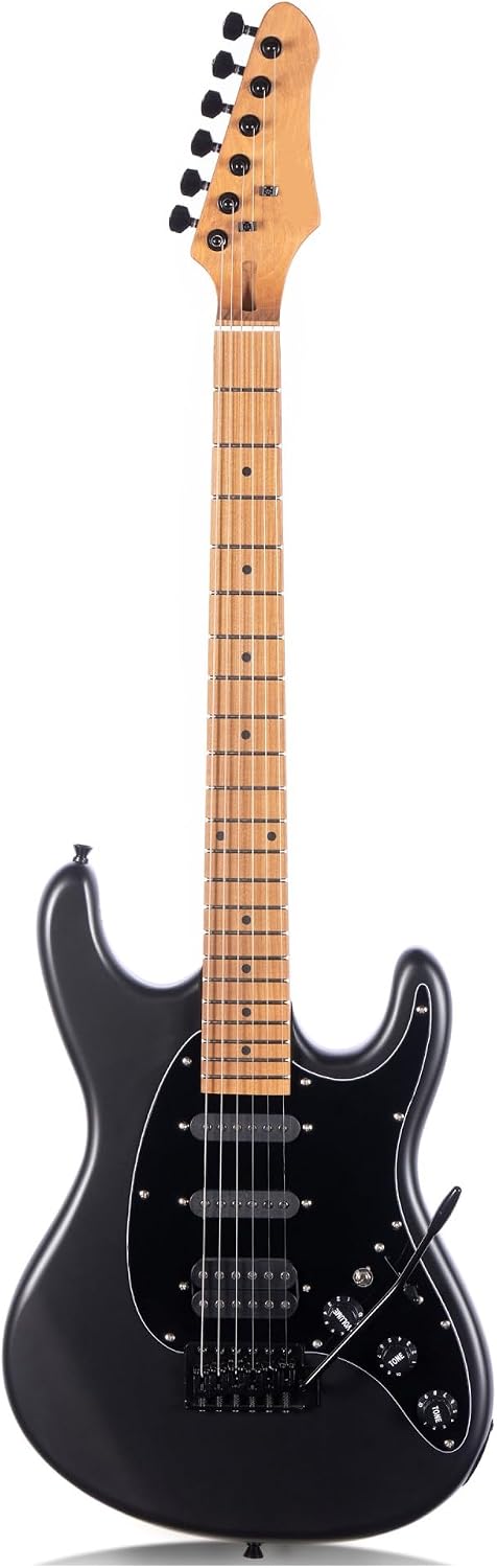 Electric Guitar Playing Practice Instrument Suitable For Beginners And Adults Professional Electric Guitar(Black)