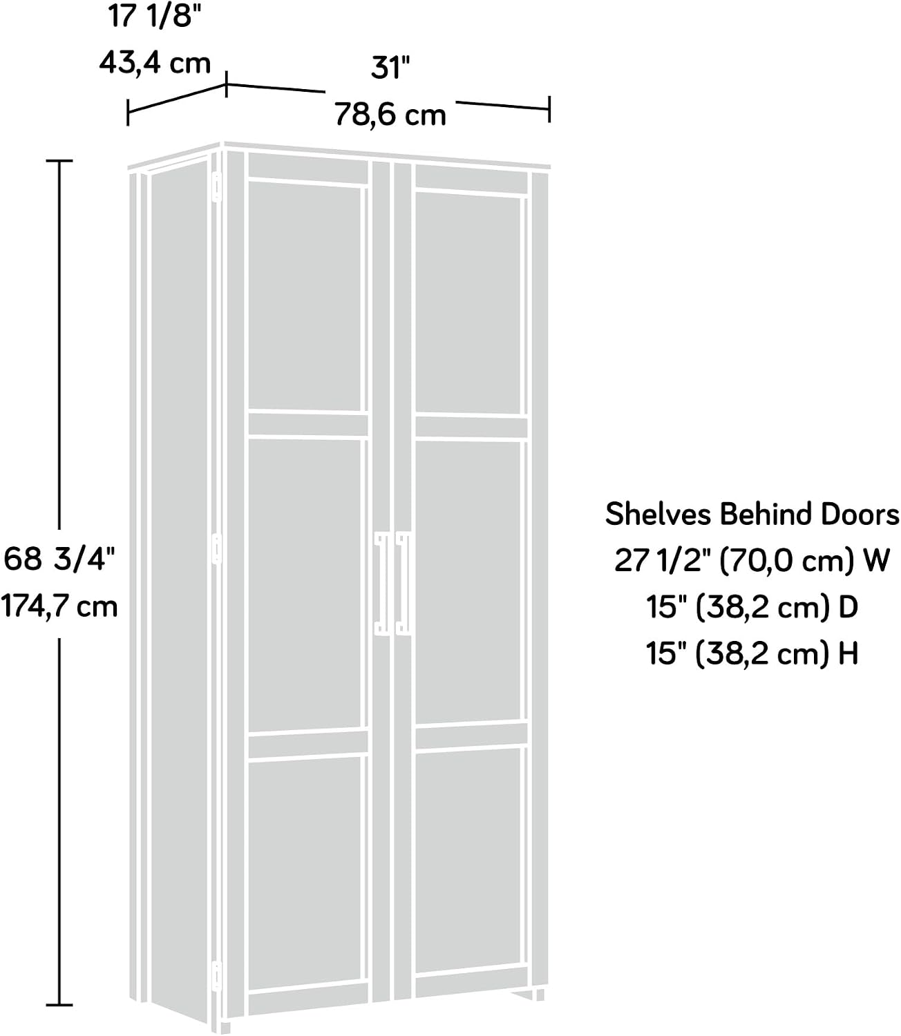 Sauder HomePlus Storage Cabinet/ Pantry cabinets, White finish