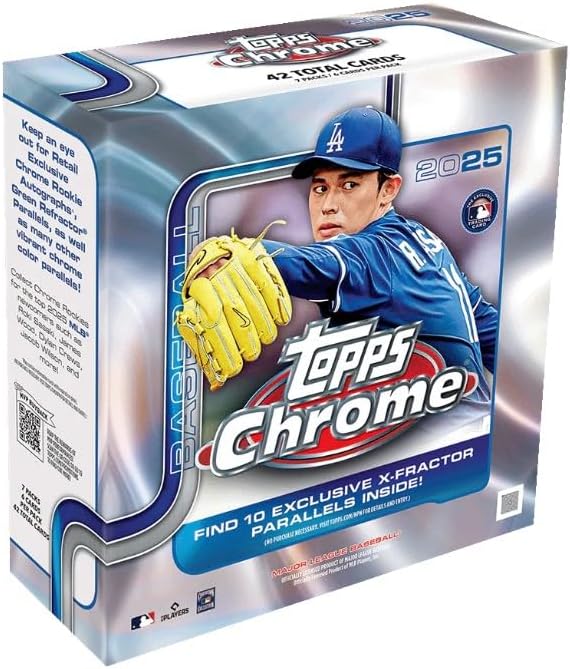 NEW 2025 CHROME Baseball Trading Card MEGA Box - Bonus Aaron Judge Card Sized Print
