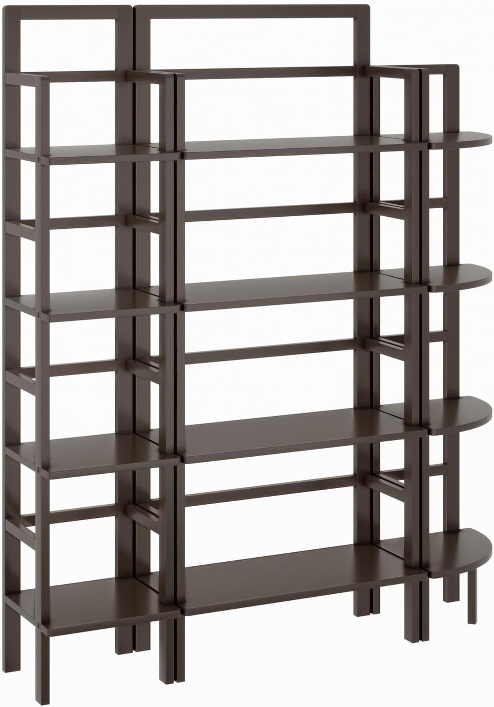 HomeStock Victorian Baker Rack Set - 3-Piece Solid Wood Kitchen Shelf Unit - Coffee Finish, 58' Tall