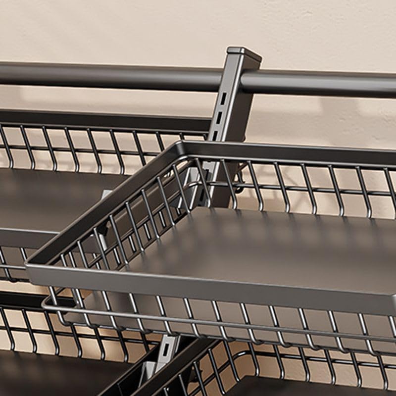 Trendy Black Baker's Rack, Corner Shelf Stand Kitchen Shelf Organizer with Baskets, Steel Frame and Shelves (White, 8 Baskets-38 L x 16' W x 34' H)
