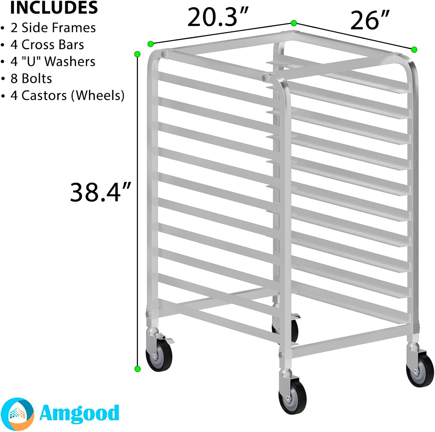 10 Pan End Load Half Height Bun / Sheet Pan Rack