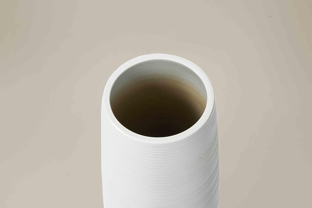 Extra Large 31.5' Floor Vase Modern Minimalist - Handmade Ceramic White Gloss Vase for Entryway, Wedding Decor, Farmhouse Living Room - Fits Tall Stems & Branches (7' Mouth, 9.8' Max Width