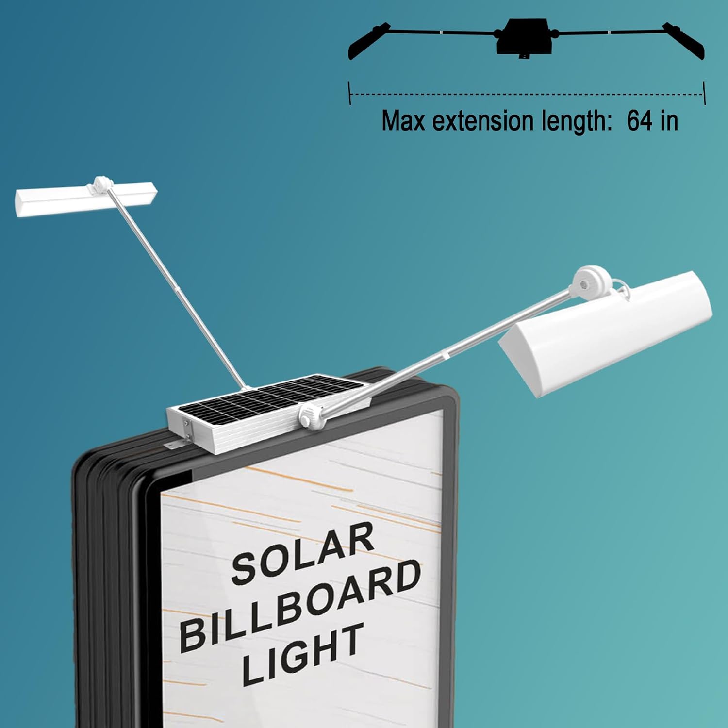Solar Sign Lights Outdoors, 420Pcs LED 12000mAh Battery, Wireless Billboard Light,IP65 Waterproof, Signboard Lights for Real Estate Sign Posts Business Store House Address (white)