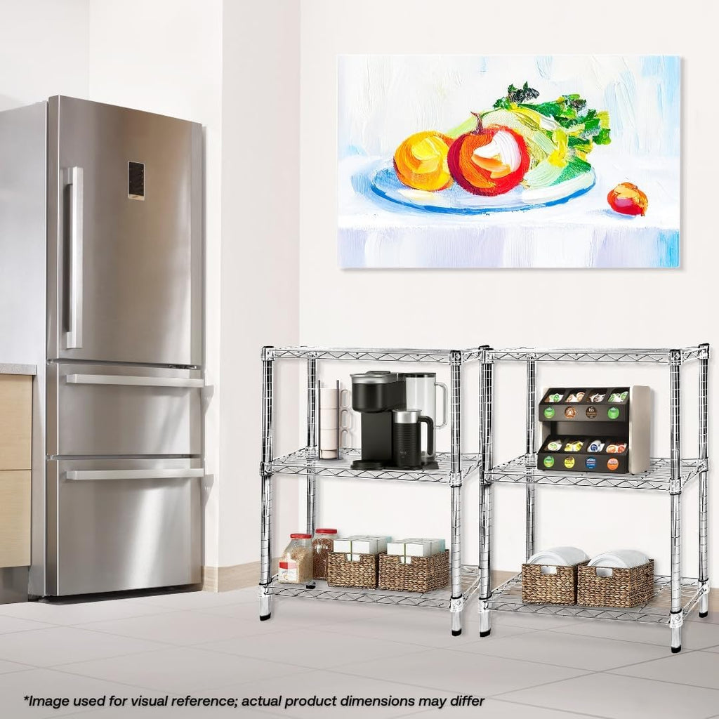 Shelving Inc. 14' d x 72' w Chrome Wire Shelving with 2 Tier Shelves, Weight Capacity 800lbs Per Shelf