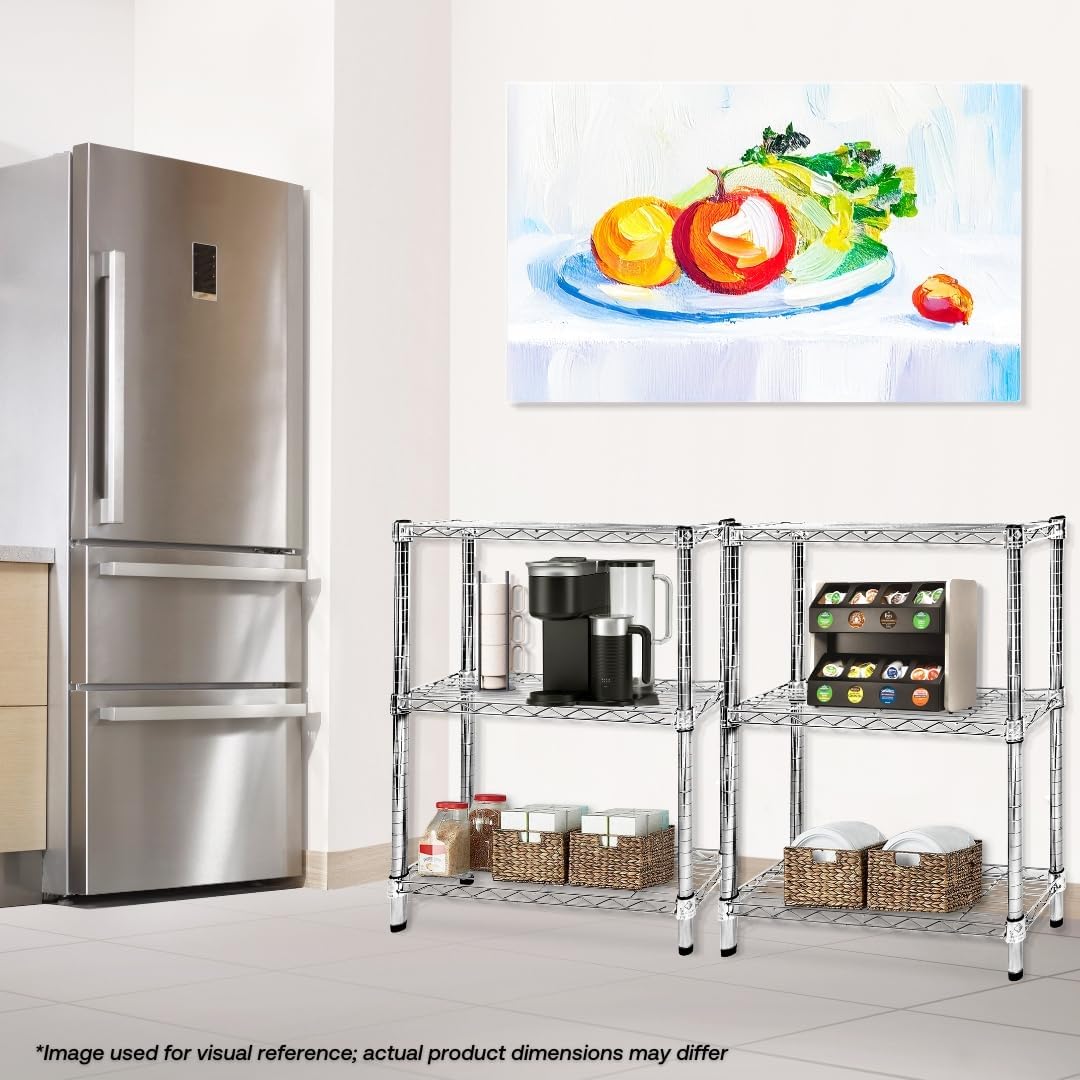 Shelving Inc. 14' d x 72' w Chrome Wire Shelving with 2 Tier Shelves, Weight Capacity 800lbs Per Shelf