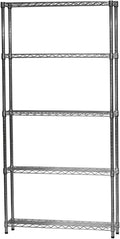 Shelving Inc. 8' D x 36' W x 84' H Chrome Wire Tiered Shelf with 5 Shelves, 800lbs Capacity Each, NSF Certified