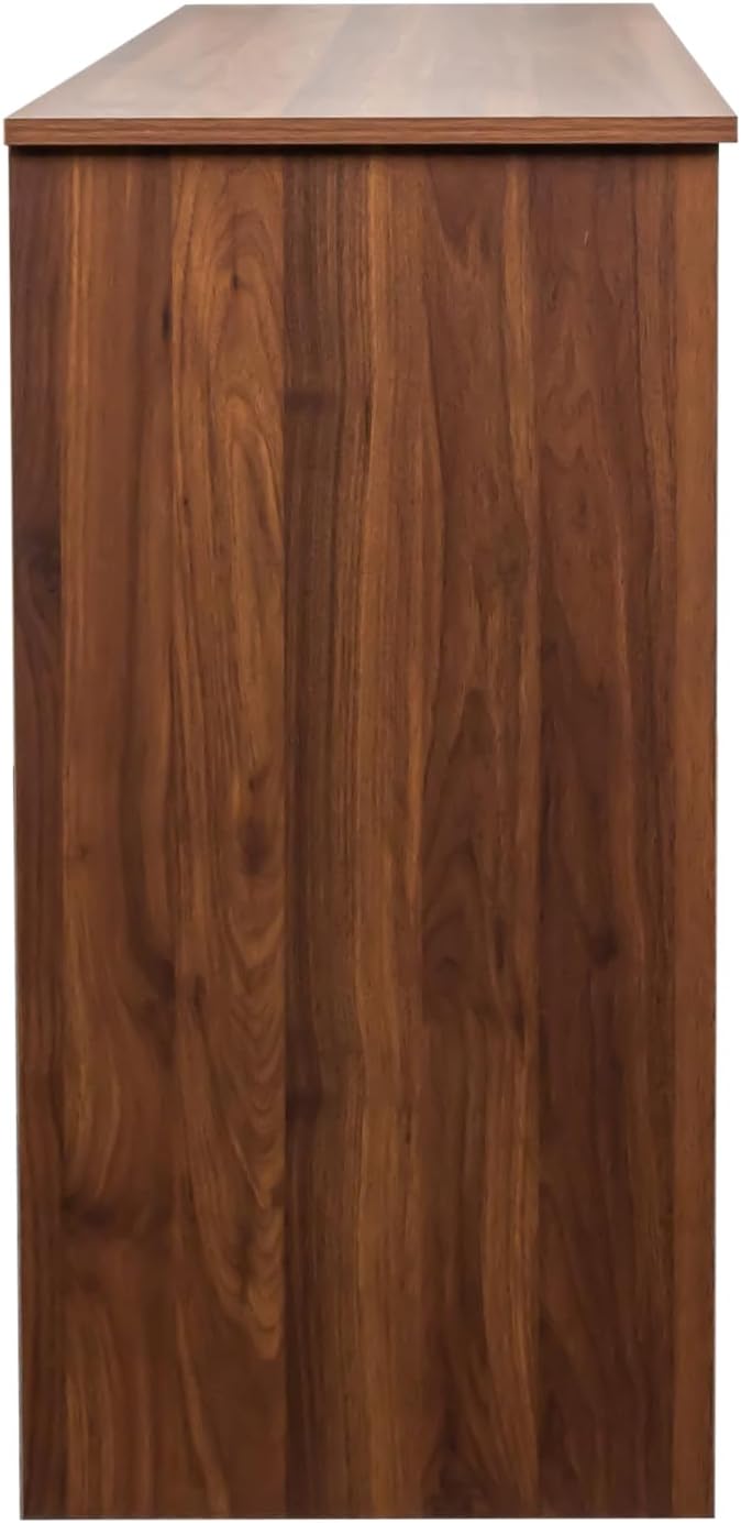 43' Modern Wood Freestanding Storage Cabinet, Kitchen Storage Bakers Rack with Easy Clean, Utility Food Cupboard with 2 Drawers for Dining Room Organization, Walnut
