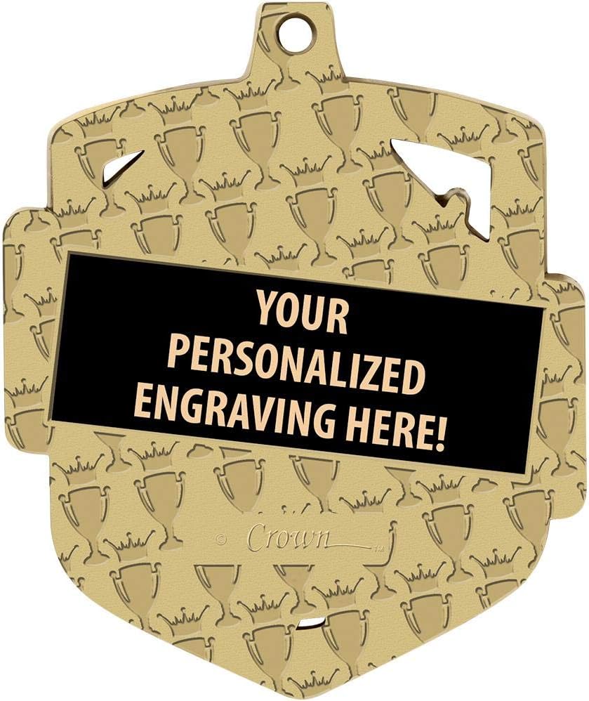 Your Engraving Swimming Awards, 2.25' Gold Admiral Swimming Medals, Gold Swimming Medal with Free Custom Personalization