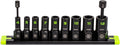 GRIPEDGE Tools | 9-PC - 1/4'' Drive Metric RPT Socket Extractor Set | Sizes 4 – 12 MM | Removes Broken Studs, Stripped Bolts and Lug Nuts | Includes Premium Aluminum Socket Rail|