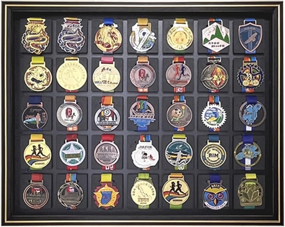 Marathon Medal Display Frame-Medal Display Frame-Medal Display case3D Medal Box Photo Frame, Runner, Marathon, Race Champion, Football, Gymnastics and All Sports Medal Medal Medal Badge (PS35)