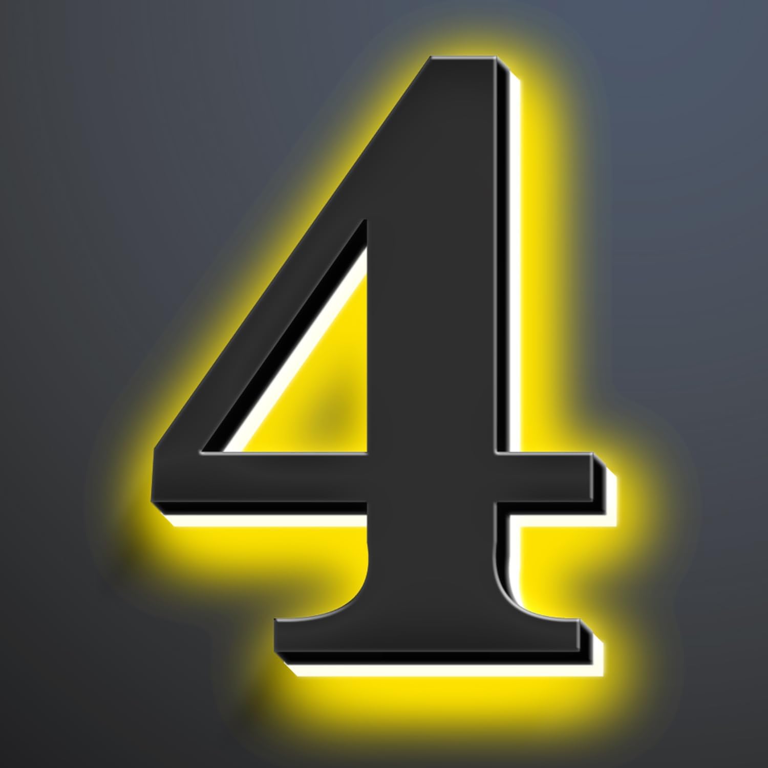 Backlit LED Illuminated House Numbers 20 Inch, Stainless Steel Hand-Polished For House Address Signs, Modern Light Up House Number, Metal Address Numbers With Lights,4